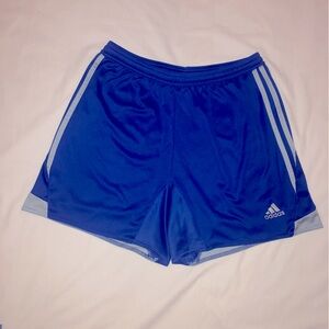 Women’s M Climacool Adidas shorts. Blue & gray. Drawstring waist. Like new!